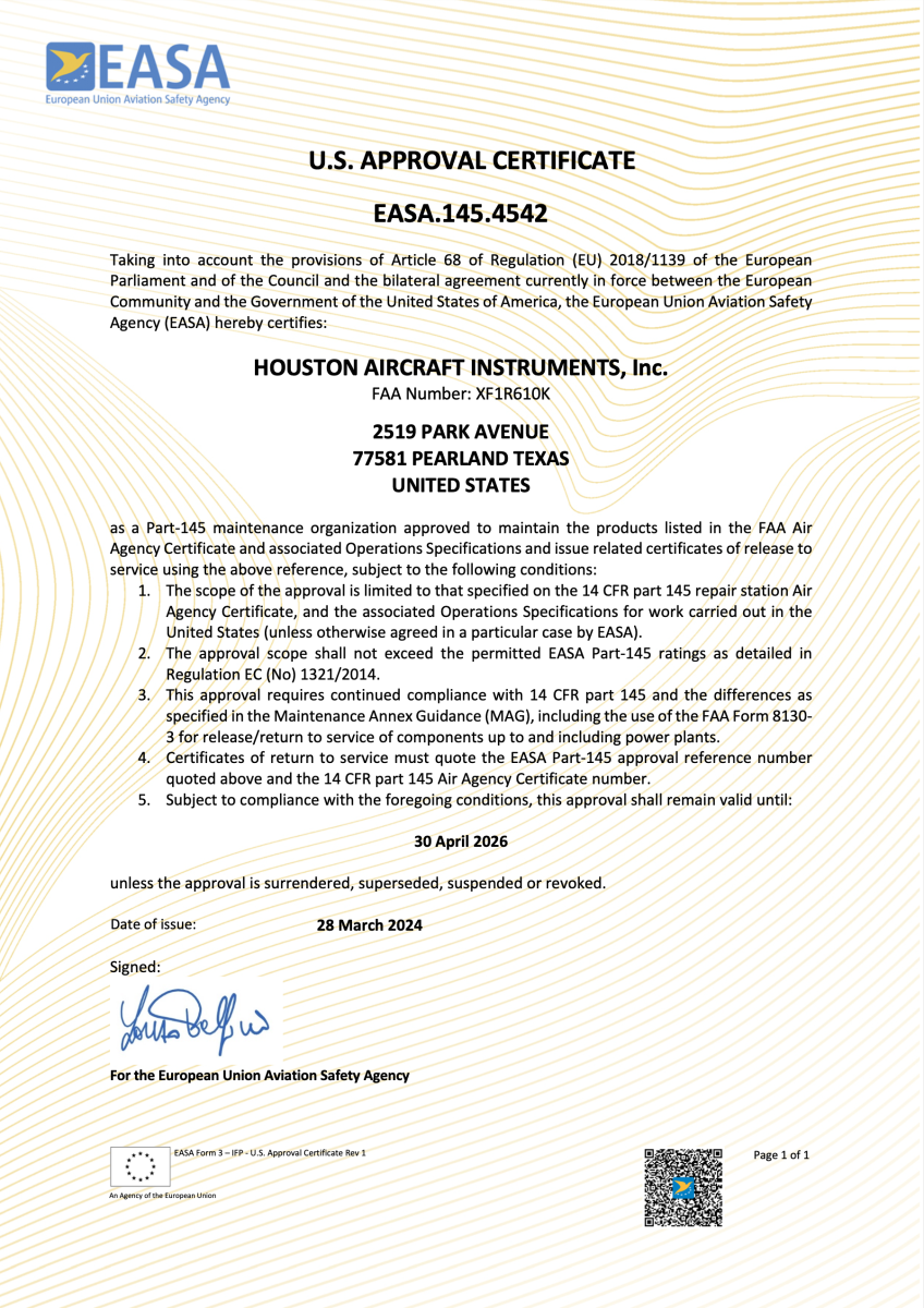 EASA Certificate